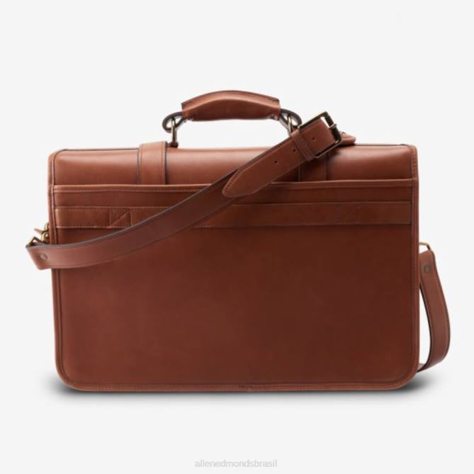 Allen Edmonds unissex coleção de couro de sela - maleta de aba dupla 68T8D370 bronzeado