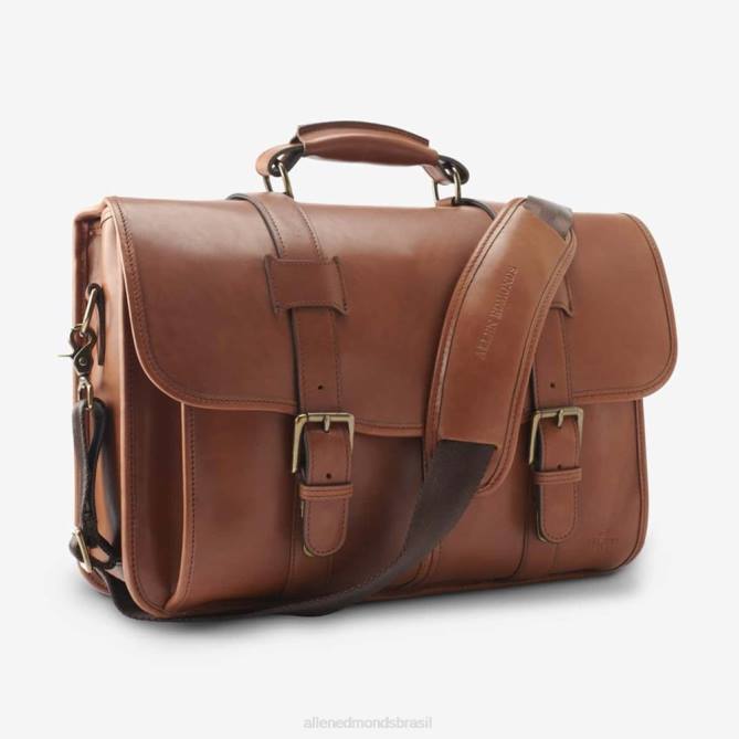Allen Edmonds unissex coleção de couro de sela - maleta de aba dupla 68T8D370 bronzeado