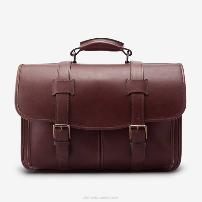 Allen Edmonds unissex coleção de couro de sela - maleta de aba dupla 68T8D589 marrom café