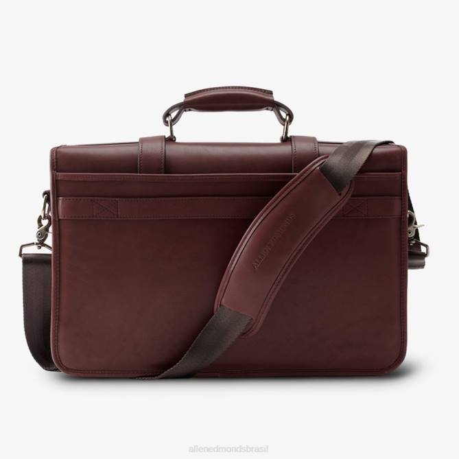 Allen Edmonds unissex coleção de couro de sela - maleta de aba dupla 68T8D589 marrom café