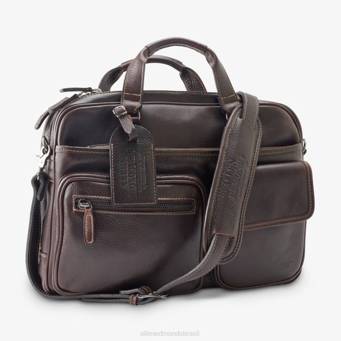 Allen Edmonds unissex coleção de grãos americana - maleta multibolsos 68T8D400 marrom escuro