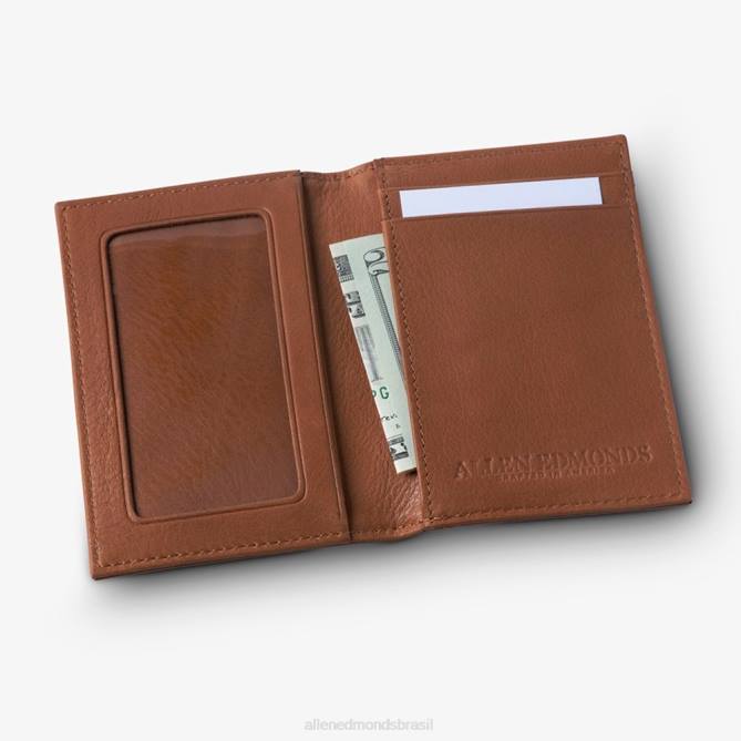 Allen Edmonds unissex caixa de cartão rfid vachetta com porta-identificação 68T8D340 marrom