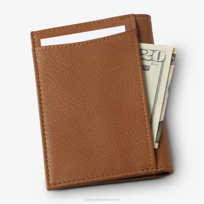 Allen Edmonds unissex caixa de cartão rfid vachetta com porta-identificação 68T8D583 noz marrom