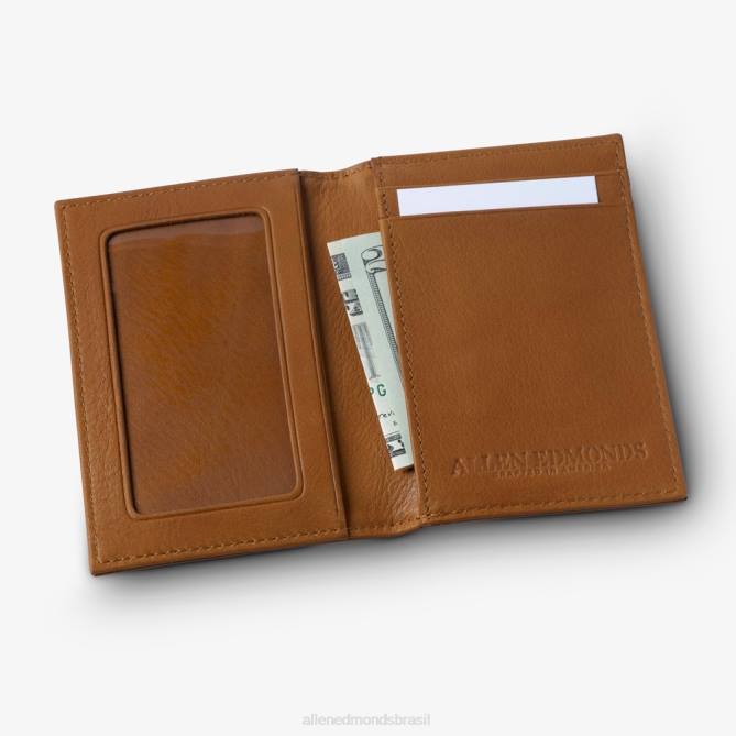 Allen Edmonds unissex caixa de cartão rfid vachetta com porta-identificação 68T8D583 noz marrom