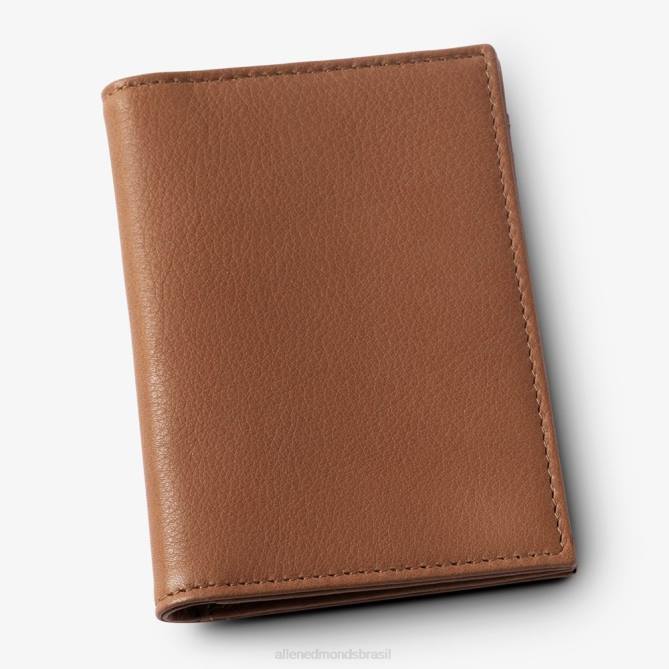 Allen Edmonds unissex caixa de cartão rfid vachetta com porta-identificação 68T8D583 noz marrom