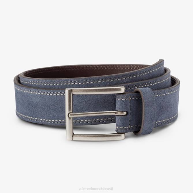Allen Edmonds unissex cinto de vestido de camurça bourbon street 68T8D314 azul denim