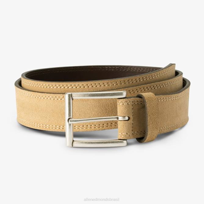Allen Edmonds unissex cinto de vestido de camurça bourbon street 68T8D570 pergaminho