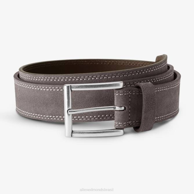 Allen Edmonds unissex cinto de vestido de camurça bourbon street 68T8D572 estanho