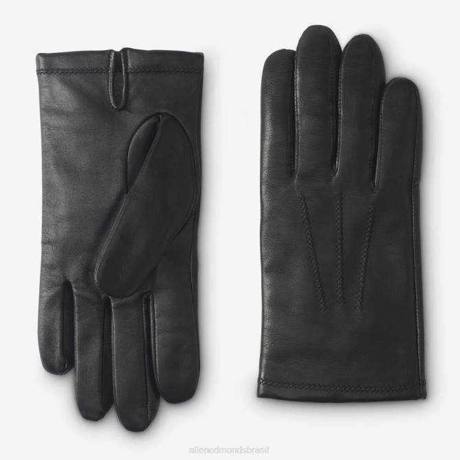 Allen Edmonds unissex luvas tecnológicas de couro forradas com caxemira 68T8D391 preto