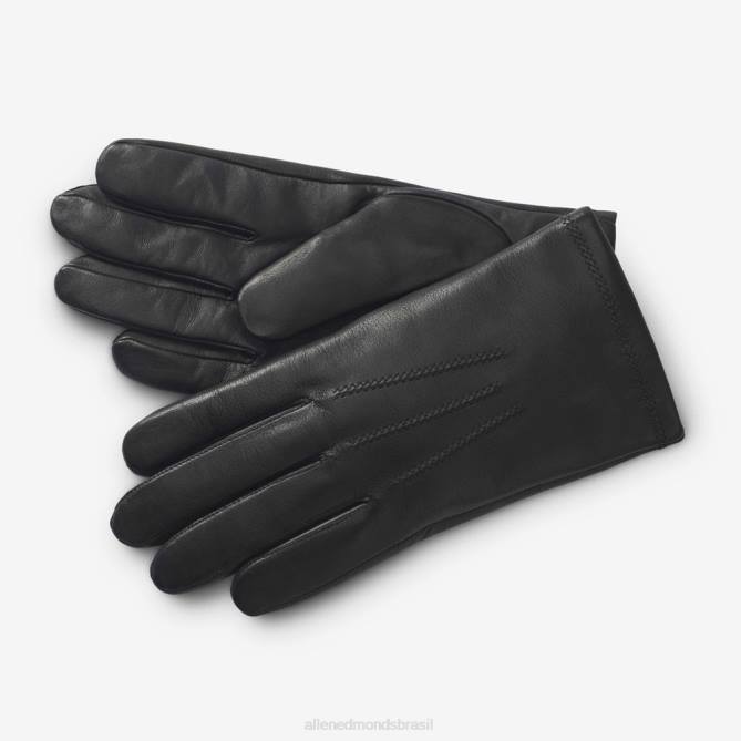 Allen Edmonds unissex luvas tecnológicas de couro forradas com caxemira 68T8D391 preto