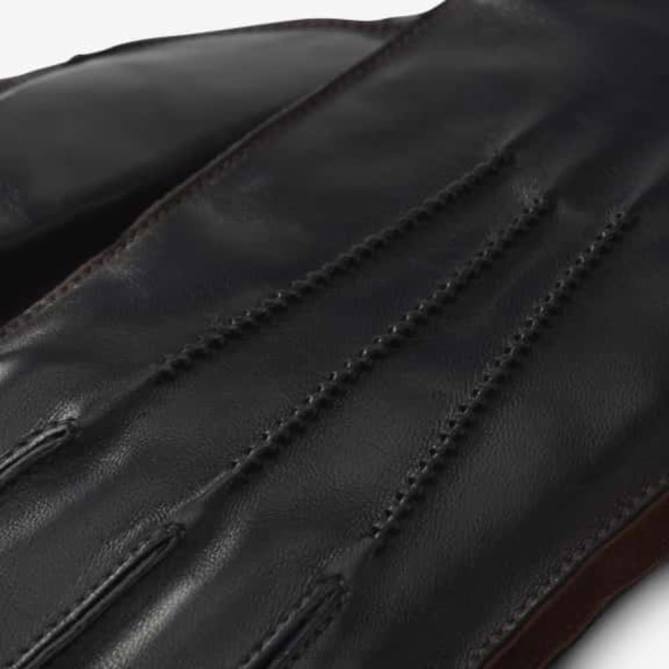 Allen Edmonds unissex luvas tecnológicas forradas de caxemira de couro misto 68T8D393 preto