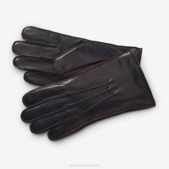 Allen Edmonds unissex luvas tecnológicas forradas de caxemira de couro misto 68T8D393 preto
