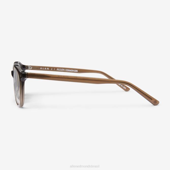 Allen Edmonds unissex óculos de leitura de armação redonda da coleção alan j 68T8D373 marrom/cristal fade