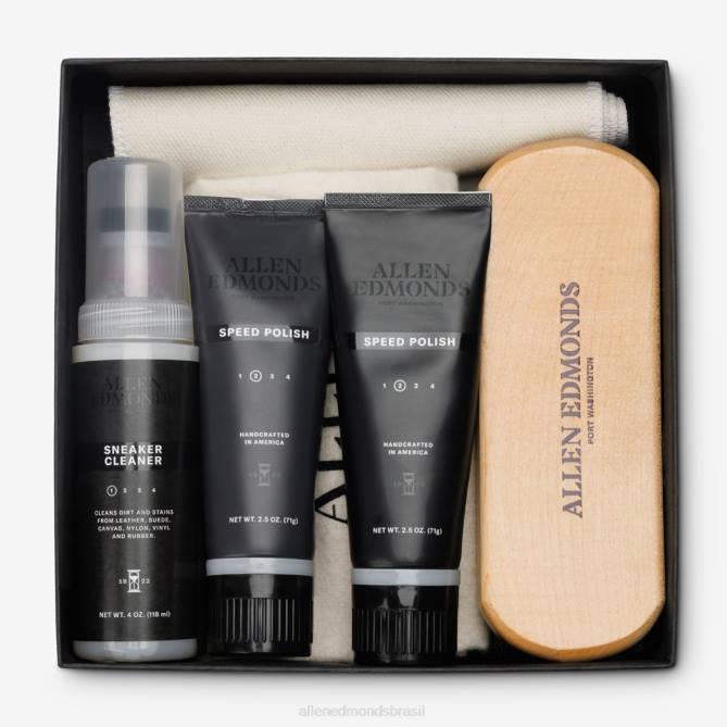 Allen Edmonds unissex kit de cuidado de tênis 68T8D633 Preto branco