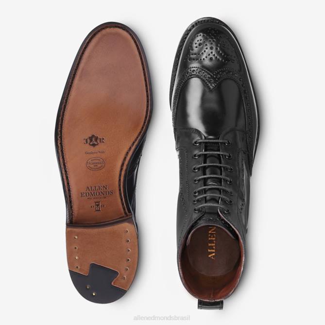 Allen Edmonds homens bota cordovan dalton shell 68T8D141 cordovão preto