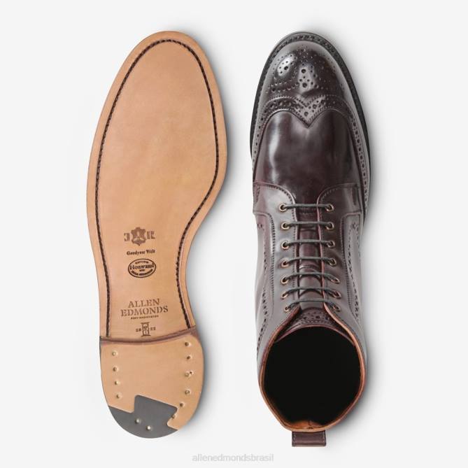 Allen Edmonds homens bota cordovan dalton shell 68T8D479 bordô de cordovão