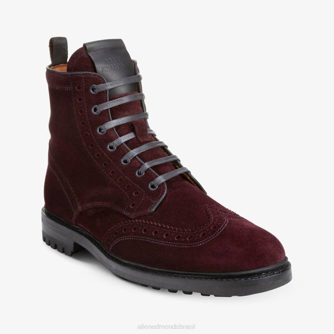 Allen Edmonds homens bota de ponta de asa à prova de intempéries chapman 68T8D473 camurça bordô