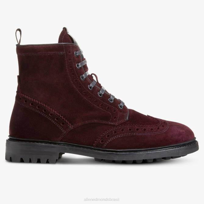 Allen Edmonds homens bota de ponta de asa à prova de intempéries chapman 68T8D473 camurça bordô