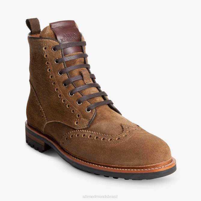 Allen Edmonds homens bota de ponta de asa à prova de intempéries chapman 68T8D474 camurça marrom claro