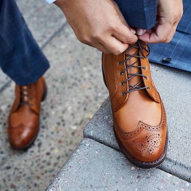 Allen Edmonds homens dalton bota tipo wingtip 68T8D483 noz marrom