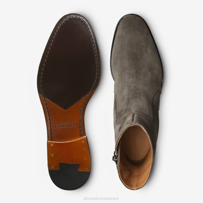 Allen Edmonds homens bota com zíper siena 68T8D491 camurça cinza