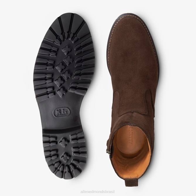 Allen Edmonds homens bota de moto descoberta 68T8D428 camurça marrom