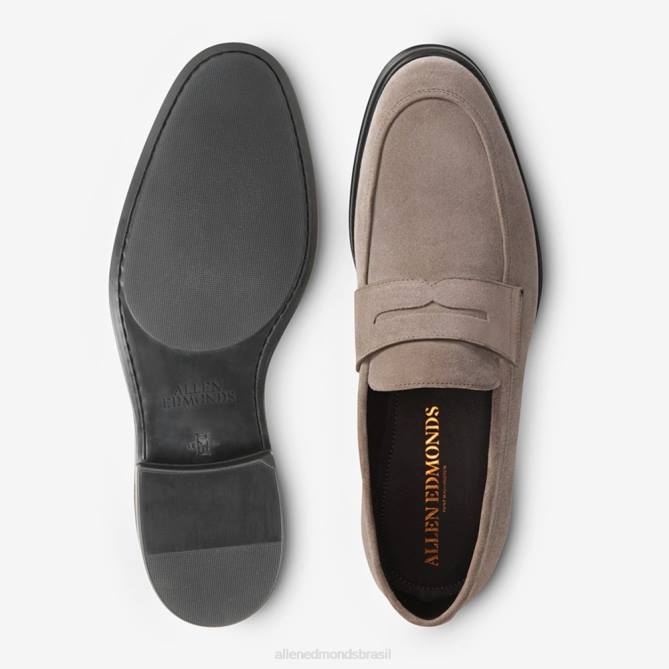 Allen Edmonds homens mocassim de camurça salerno penny 68T8D99 cinza