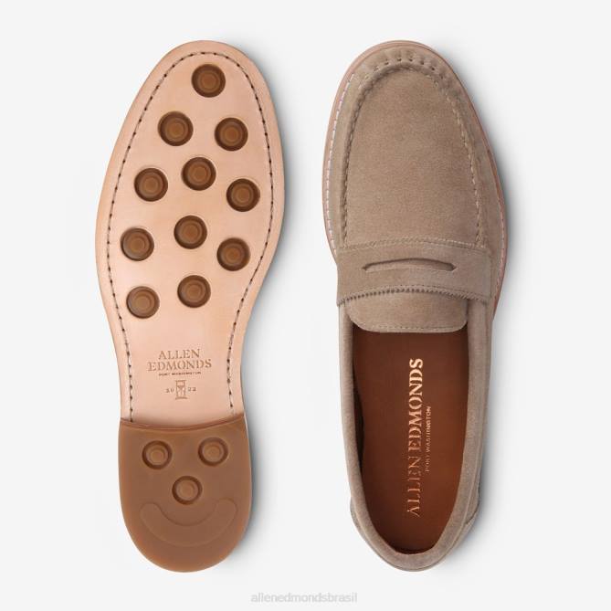 Allen Edmonds homens mocassim dylan penny 68T8D349 camurça óssea