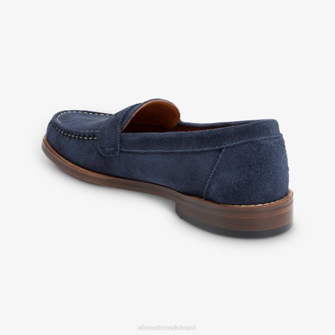 Allen Edmonds homens mocassim dylan penny 68T8D350 camurça azul marinho