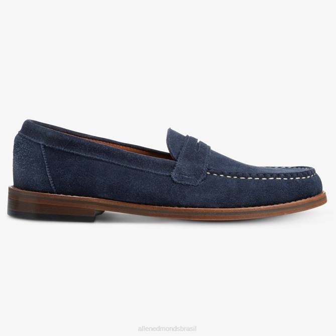 Allen Edmonds homens mocassim dylan penny 68T8D350 camurça azul marinho
