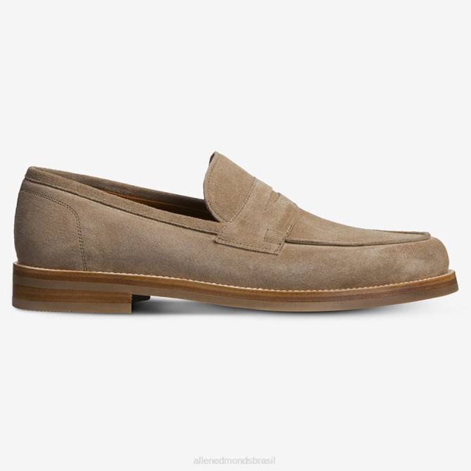 Allen Edmonds homens mocassim newton penny 68T8D382 camurça taupe