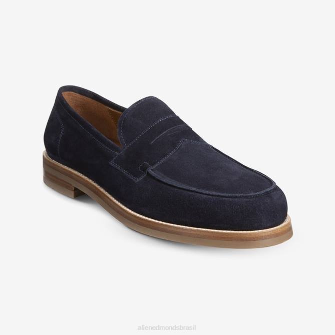 Allen Edmonds homens mocassim newton penny 68T8D384 camurça azul marinho