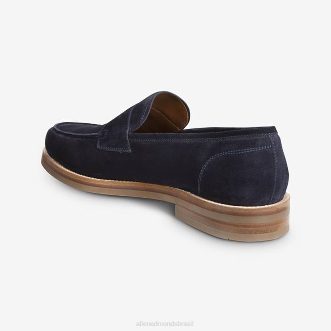Allen Edmonds homens mocassim newton penny 68T8D384 camurça azul marinho