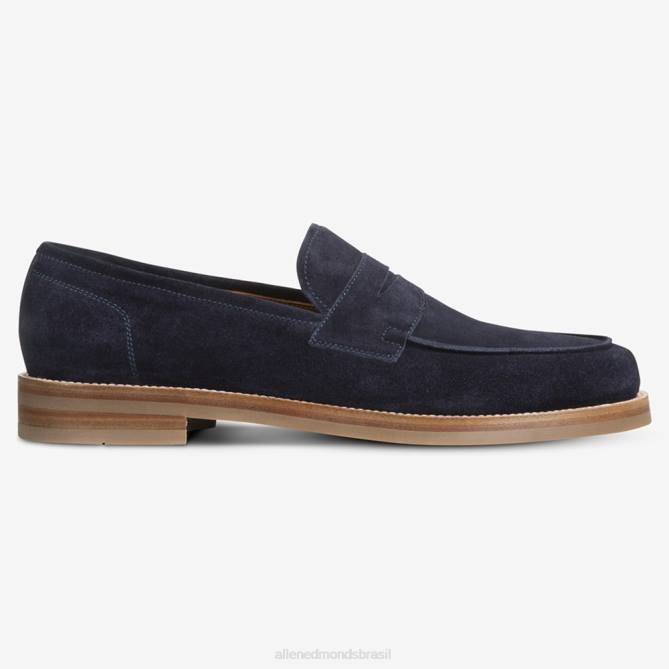 Allen Edmonds homens mocassim newton penny 68T8D384 camurça azul marinho