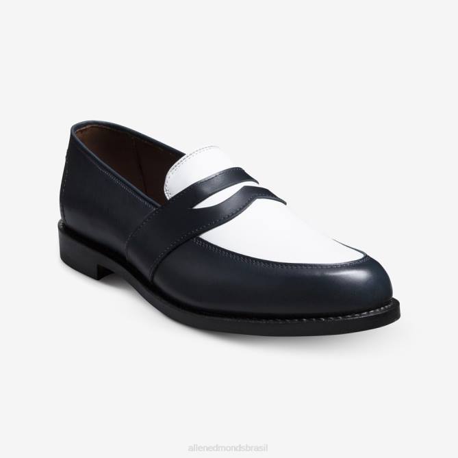 Allen Edmonds homens mocassim penny espectador randolph 68T8D171 couro marinho/branco