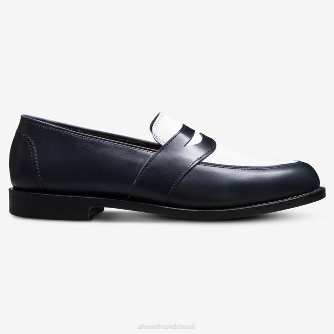 Allen Edmonds homens mocassim penny espectador randolph 68T8D171 couro marinho/branco