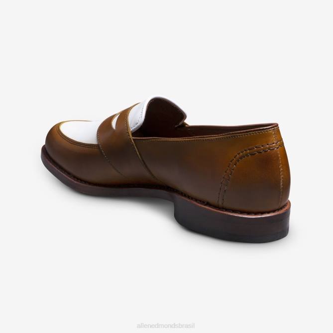 Allen Edmonds homens mocassim penny espectador randolph 68T8D6 nogueira/couro branco