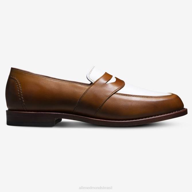 Allen Edmonds homens mocassim penny espectador randolph 68T8D6 nogueira/couro branco