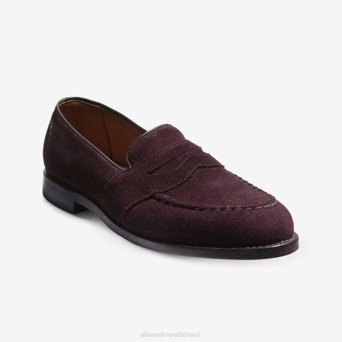 Allen Edmonds homens mocassim randolph penny 68T8D35 camurça bordô