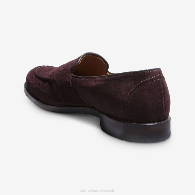 Allen Edmonds homens mocassim randolph penny 68T8D35 camurça bordô