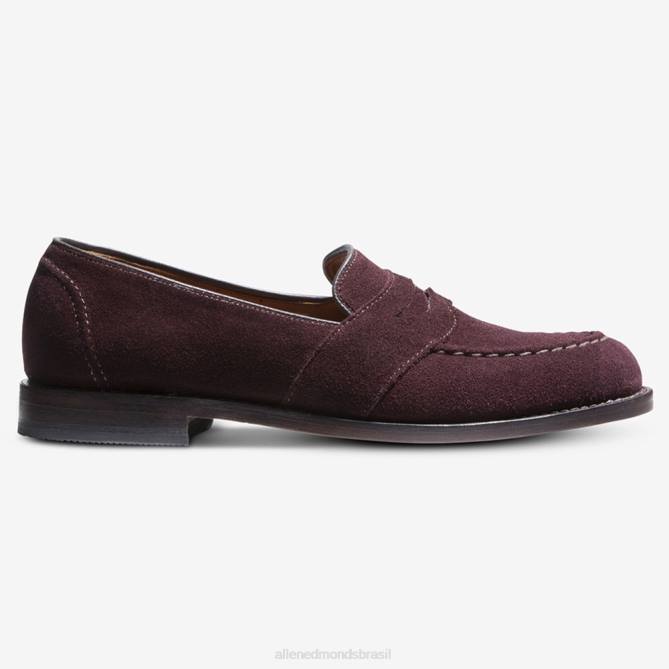 Allen Edmonds homens mocassim randolph penny 68T8D35 camurça bordô