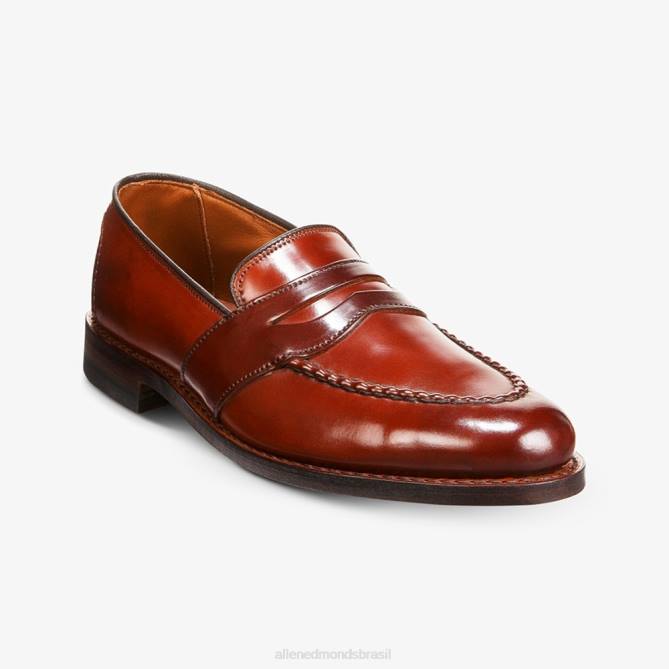 Allen Edmonds homens randolph shell cordovan mocassim penny 68T8D302 pimentão cordovan