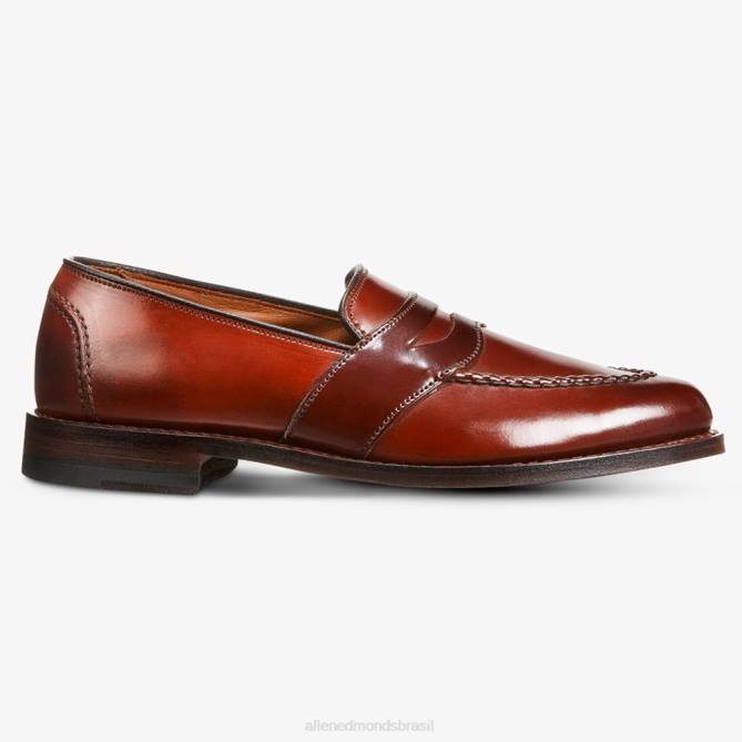 Allen Edmonds homens randolph shell cordovan mocassim penny 68T8D302 pimentão cordovan