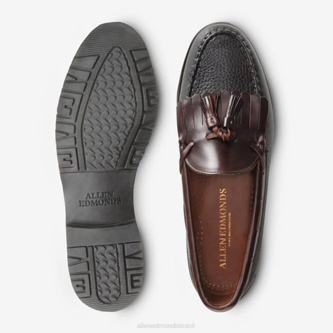 Allen Edmonds homens mocassim borla nashua 68T8D440 Preto amarronzado