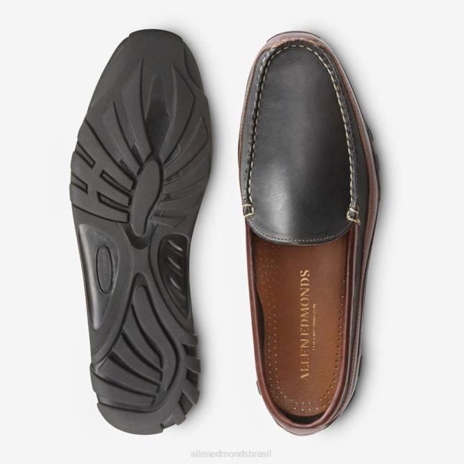 Allen Edmonds homens mocassim de condução veneziano boulder 68T8D68 preto com detalhes marrom