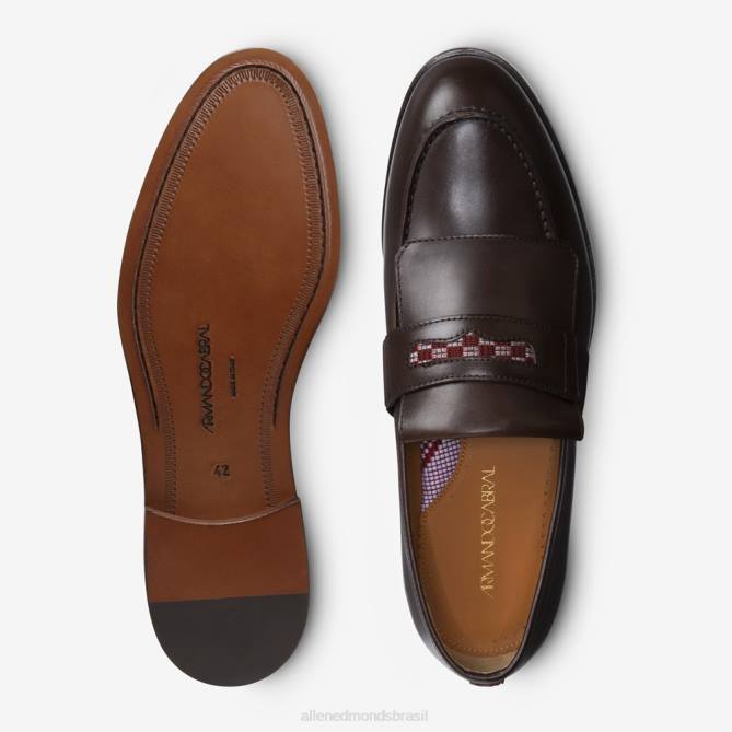 Allen Edmonds homens bissau vestido mocassim por armando cabral 68T8D126 conhaque