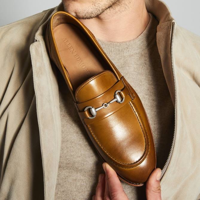 Allen Edmonds homens Randolph bit mocassim 68T8D188 couro de nogueira