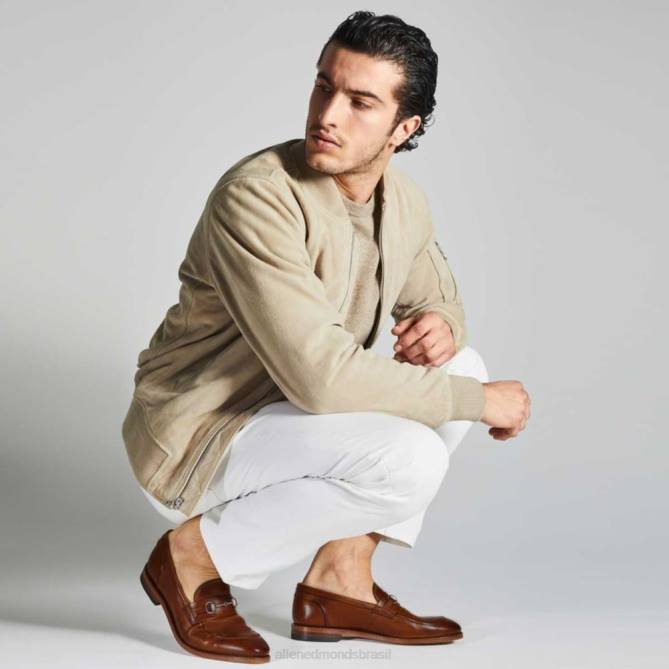 Allen Edmonds homens Randolph bit mocassim 68T8D189 couro de pimentão