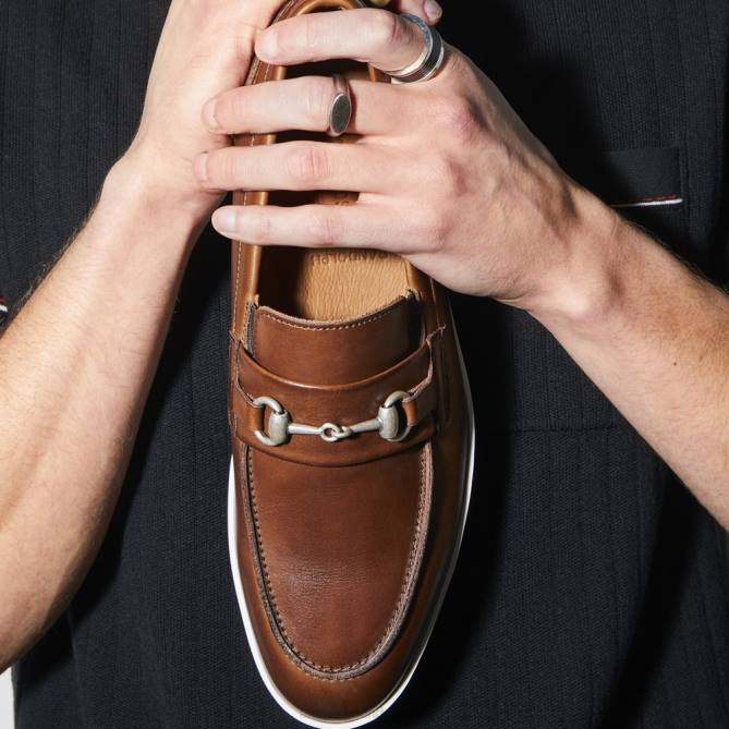 Allen Edmonds homens randolph bit tênis sem cadarço 68T8D8 couro mogno