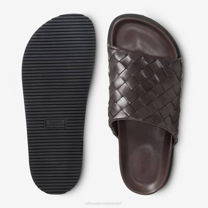 Allen Edmonds homens sandália tecido del mar 68T8D460 marrom escuro